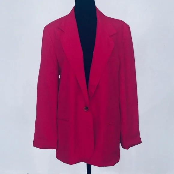 Barbie pink loose fitting medium length blazer - Picture 1 of 8